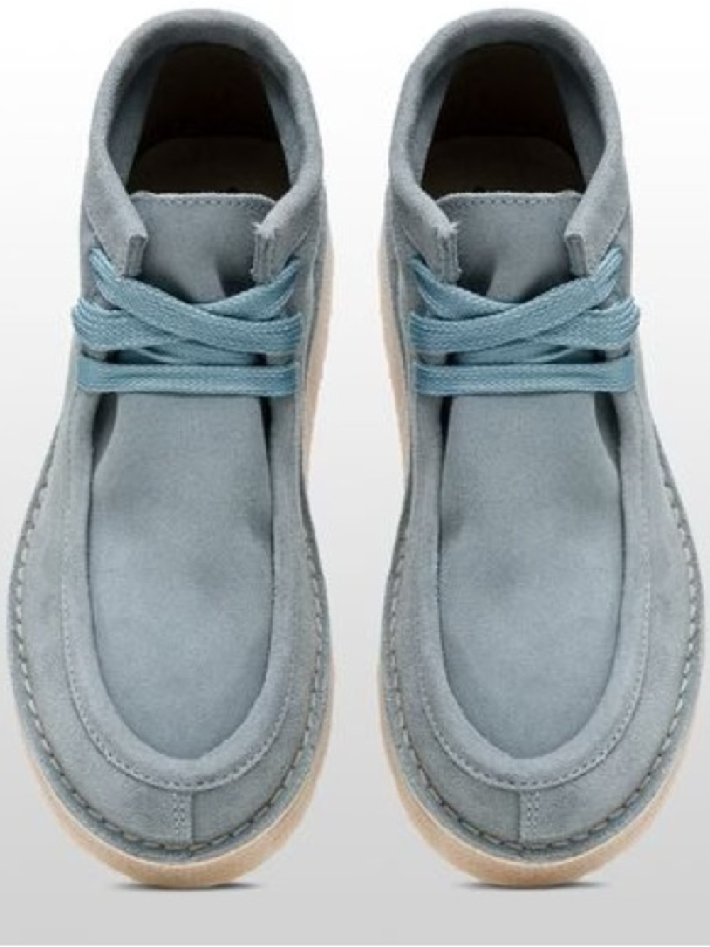 Free People Suede Lace-Up Boots in Baby blue